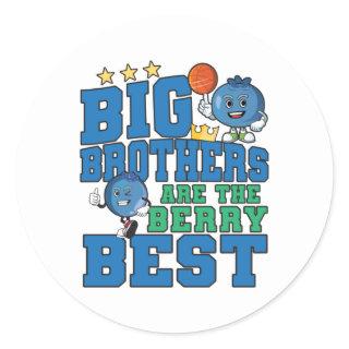 Big Brothers are the Berry Best - Blueberry Pun Classic Round Sticker