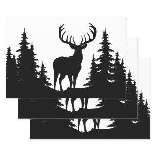 Big Buck Among Pine Tree Vector   Sheets