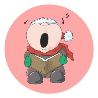 Big Cheeks Caroler Classic Round Sticker