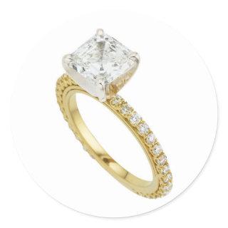 Big Diamond Engagement Ring Hint Hint Classic Round Sticker