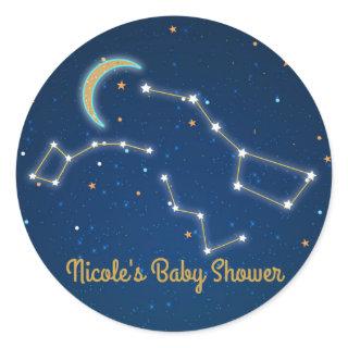 Big Dipper Star Gazing Constellation Celestial Classic Round Sticker