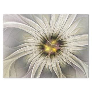 Big Ivory Flower, Abstract Modern Fractal Art Tissue Paper