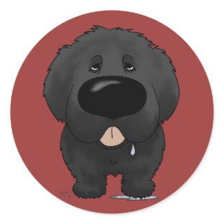 Big Nose Newfoundland Classic Round Sticker