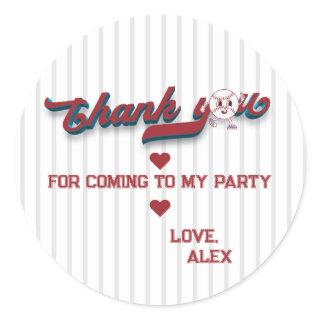 Big One Baseball Rookie Of The Year First Birthday Classic Round Sticker