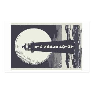 Big Sable Point Michigan Lighthouse Moon Rectangular Sticker