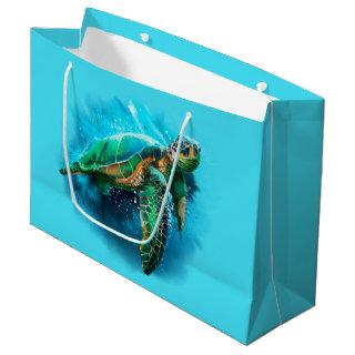 Big sea turtle large gift bag