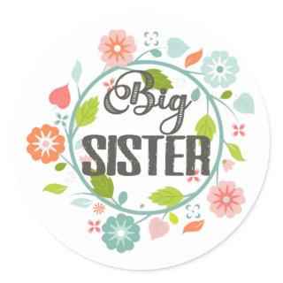 Big sister classic round sticker