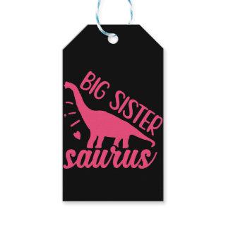Big Sister Saurus in Pink Gift Tags