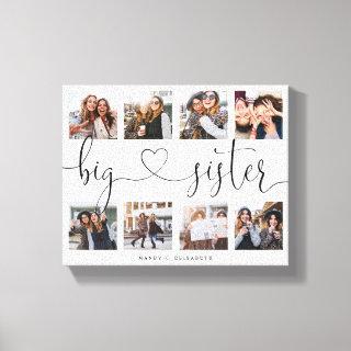 Big Sister Script | Gift For Sisters Photo Collage Canvas Print