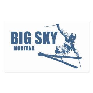 Big Sky Resort Montana Skier Rectangular Sticker