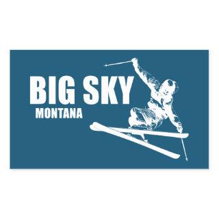 Big Sky Resort Montana Skier Rectangular Sticker
