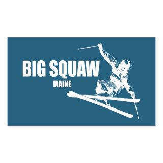 Big Squaw Maine Skier Rectangular Sticker