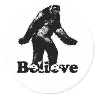 Bigfoot Believe Classic Round Sticker
