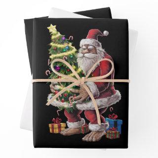 Bigfoot Christmas Tree Lights Xmas Sasquatch Lover  Sheets