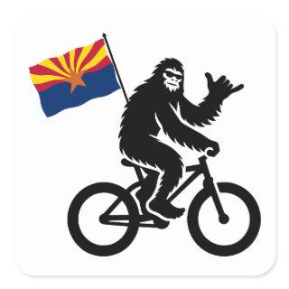 Bigfoot Cycling Arizona Flag Square Sticker
