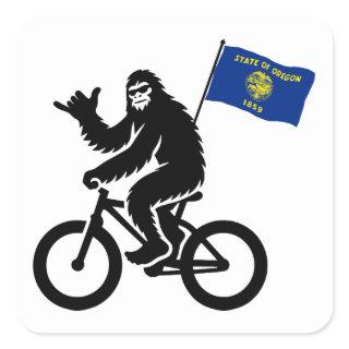 Bigfoot Cycling Oregon Flag Square Sticker
