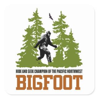 Bigfoot Hide and Seek Champion Pacific Northwest Square Sticker