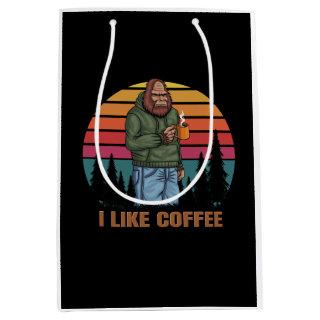 bigfoot relaxing drink coffee retro medium gift bag