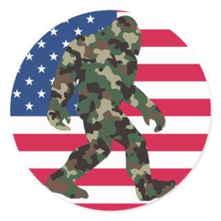 Bigfoot Sasquatch Camo      Classic Round Sticker