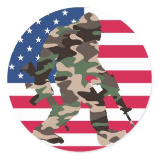 Bigfoot Sasquatch Camo  Classic Round Sticker