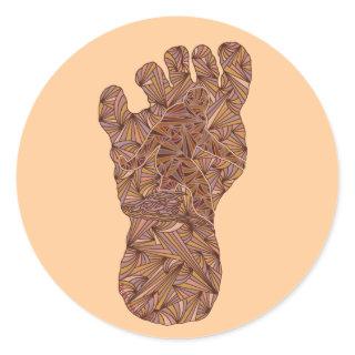 Bigfoot Sasquatch Track Squatchy Artwork Design Classic Round Sticker