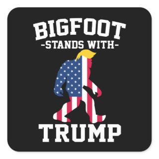 Bigfoot Stands With Trump 2024 Elections Square Sticker