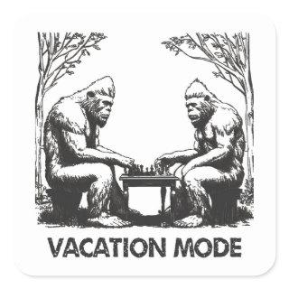 Bigfoot Vacation Mode Chess Square Sticker