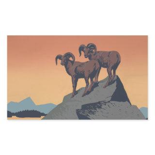 Bighorn Sheep American West Wildlife Rectangular Sticker