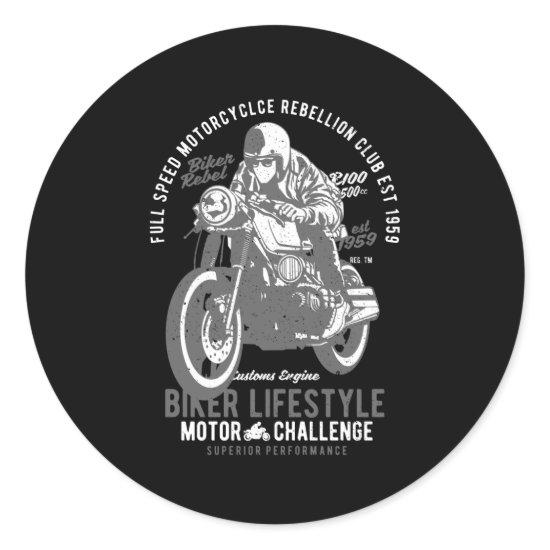 Biker Lifestyle Classic Round Sticker