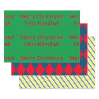 Bilingual "Merry Christmas" Feliz Navidad"   Sheets