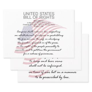 Bill of Rights The Amendments 1st to 3rd  Sheets