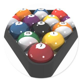 Billiards / Pool Balls Racked: Classic Round Sticker