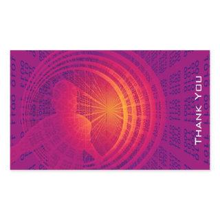 Binary Code Hi-Tech  Abstract Design Thank You Rectangular Sticker
