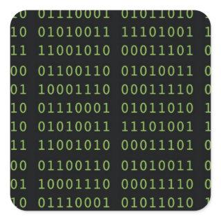 Binary Code Square Sticker