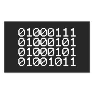 BINARY GEEK RECTANGULAR STICKER