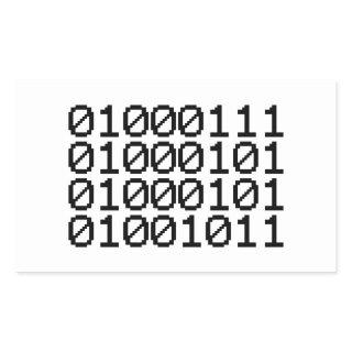 BINARY GEEK RECTANGULAR STICKER