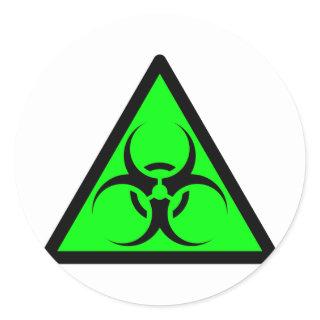 Bio Hazard or Biohazard Sign Symbol Warning Green Classic Round Sticker
