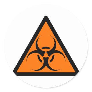 Bio Hazard or Biohazard Sign Symbol Warning Orange Classic Round Sticker
