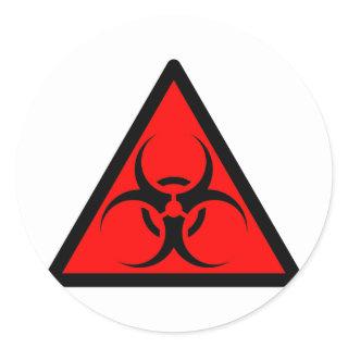 Bio Hazard or Biohazard Sign Symbol Warning Red Classic Round Sticker