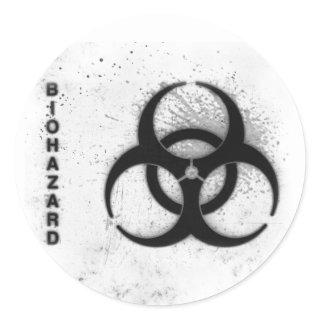 biohazard classic round sticker