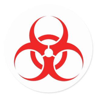 Biohazard red design! classic round sticker