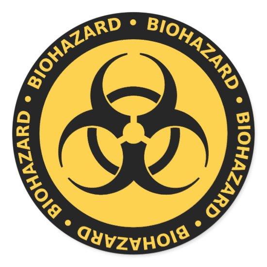 Biohazard Warning Classic Round Sticker