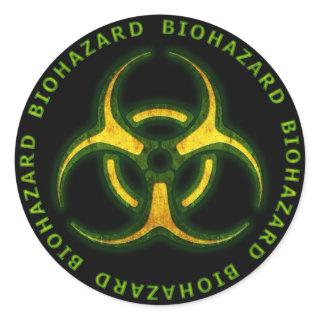 Biohazard Zombie Warning Classic Round Sticker