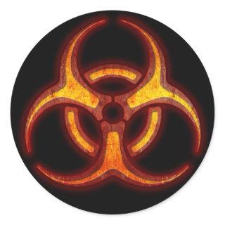 Biohazard Zombie Warning Classic Round Sticker