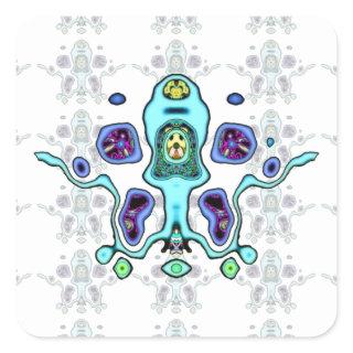 Biomechanical alien drone / alien squid v2 square sticker