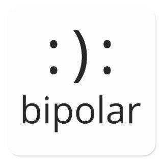 bipolar symbol square sticker