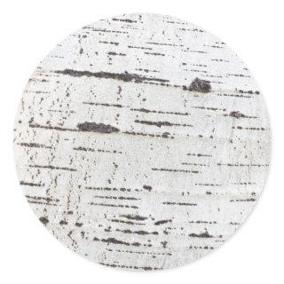 Birch bark pattern classic round sticker