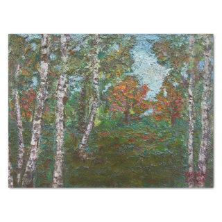Birch Trees in a Romanian Forest (by Kimon Loghi) Tissue Paper