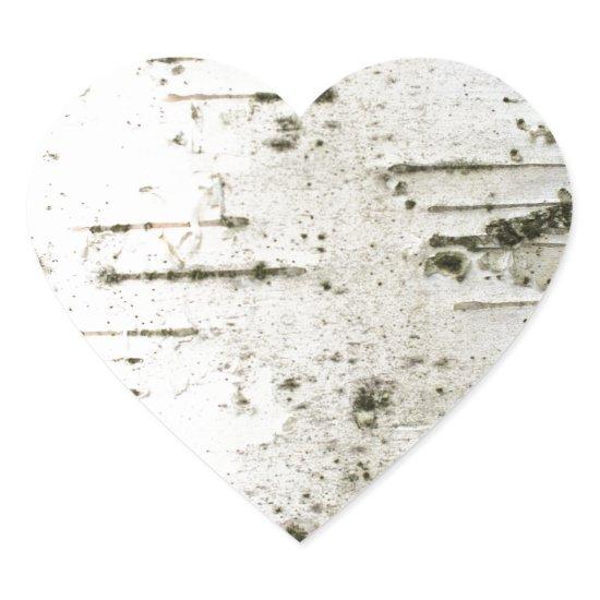 Birch trunk heart sticker