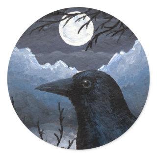 Bird 58 Crow Raven Classic Round Sticker